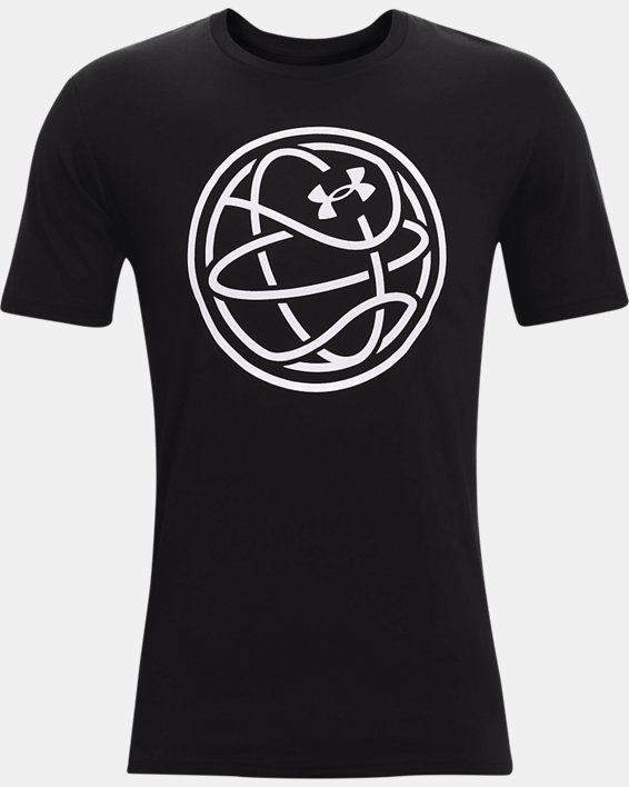 Men's UA Hoops Logo T-Shirt, Black, pdpMainDesktop image number 4